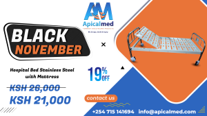 Hospital Bed Stainless Steel with Mattress